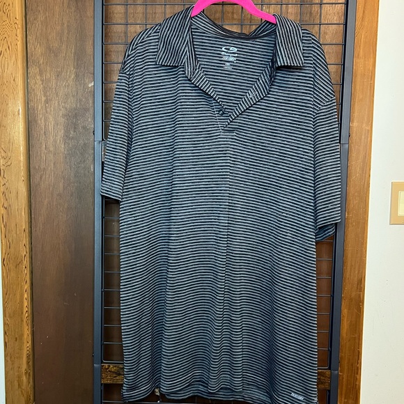 Champion Duo Dry Black and Gray Striped Polo Shirt - Picture 1 of 3